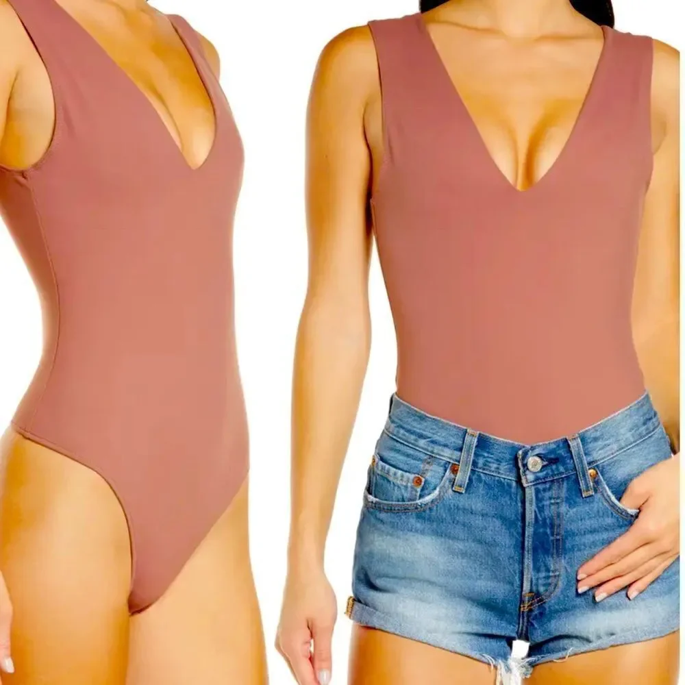 New Free people bodysuit chocolate color sz M/L
